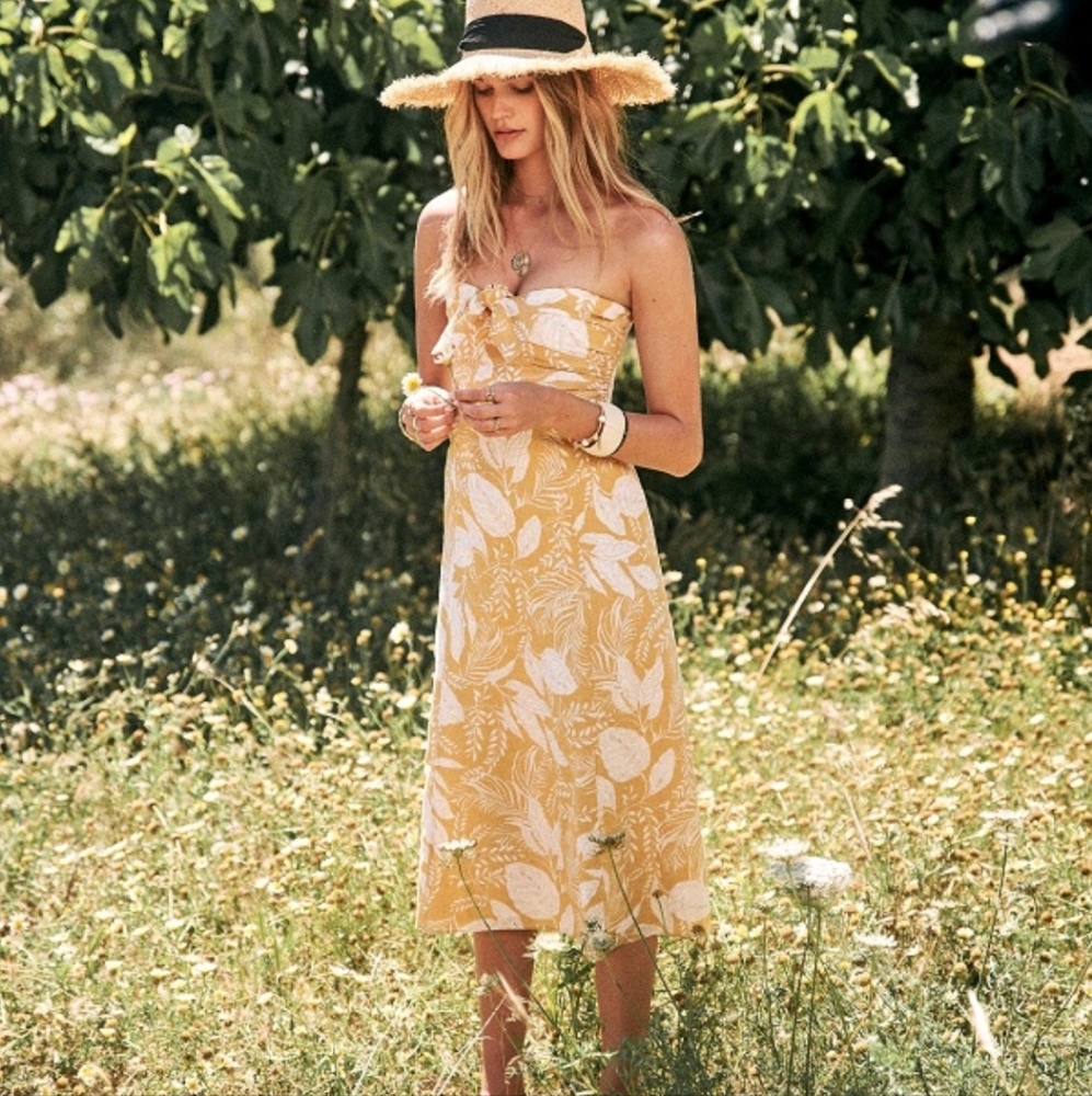SEZANE BEATRIZ FLORAL MIDI DRESS